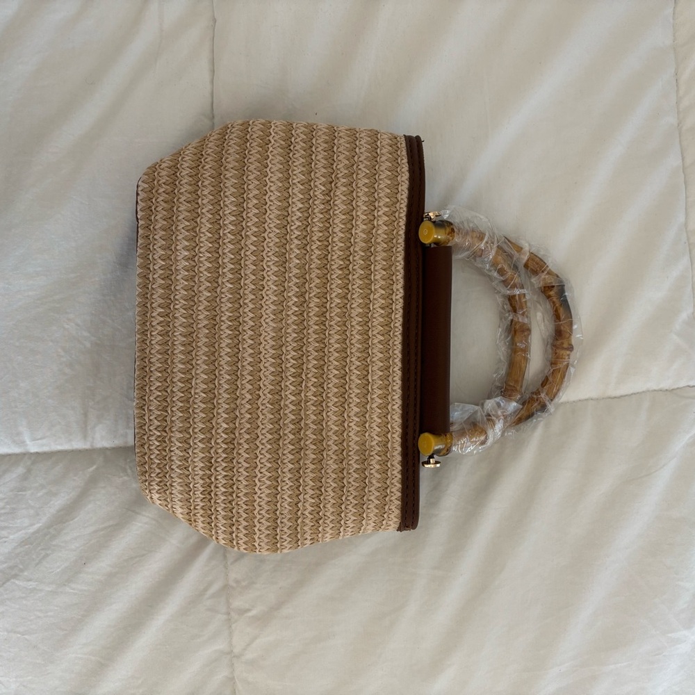 Cream Woven Tote Bag